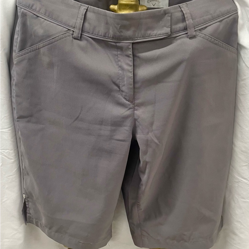 Callaway Purple-Gray Bermuda Shorts Tailored Comfort